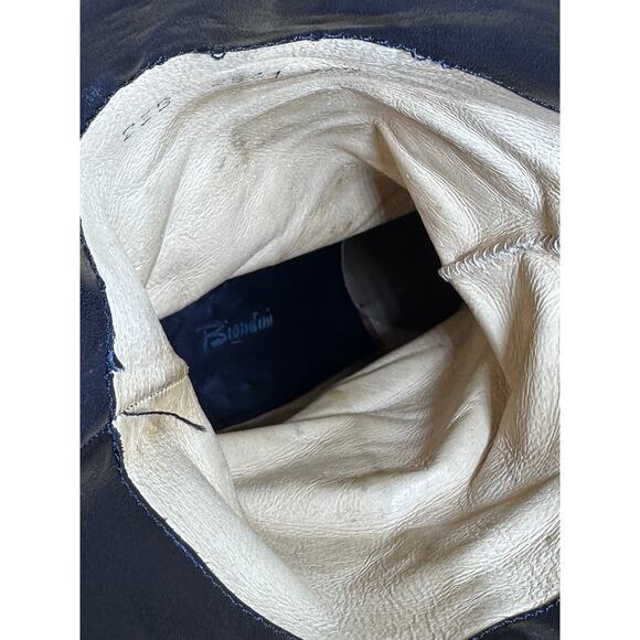 Vintage Biondini Women's sz 8.5 (EU 38.5) Black Snakeskin Heel Boots Italy Rare - Picture 16 of 16